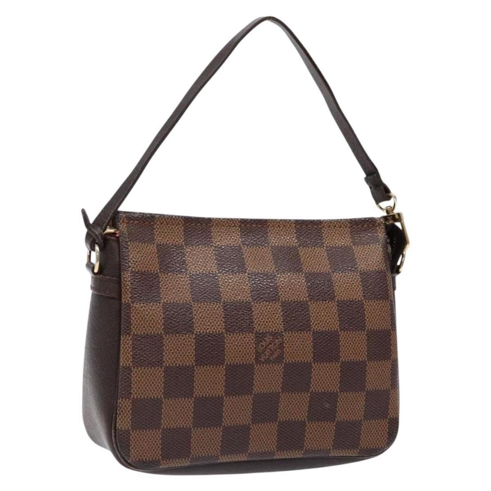 LOUIS VUITTON Damier Ebene Trousse Makeup Pouch N51982 LV Auth 136871